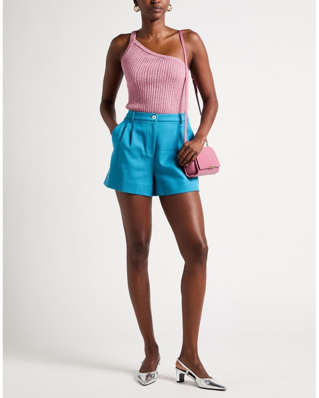 Kontatto Pink Top Viscose, Metallic Polyester