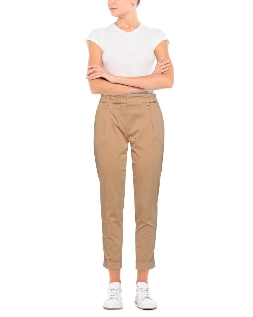 Teleria Zed Natural Camel Pants Cotton, Elastane