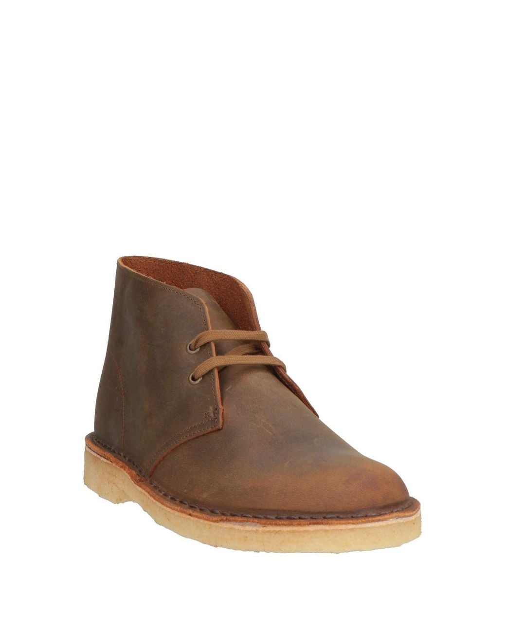 Clarks Brown Leather Lace-Up Ankle Boots for men