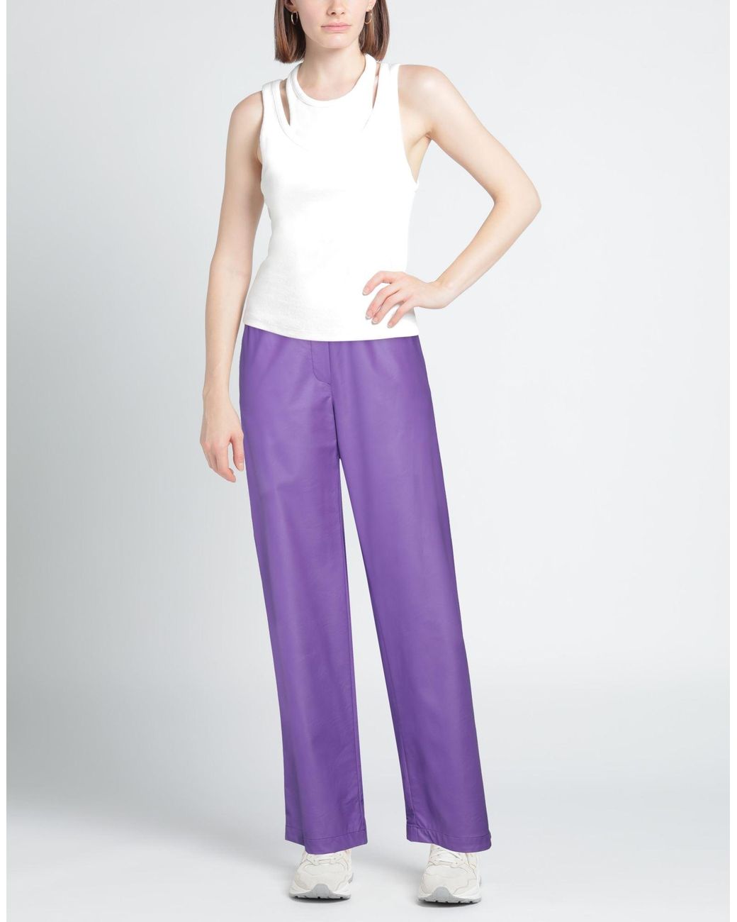 Manuel Ritz Purple Pants Viscose