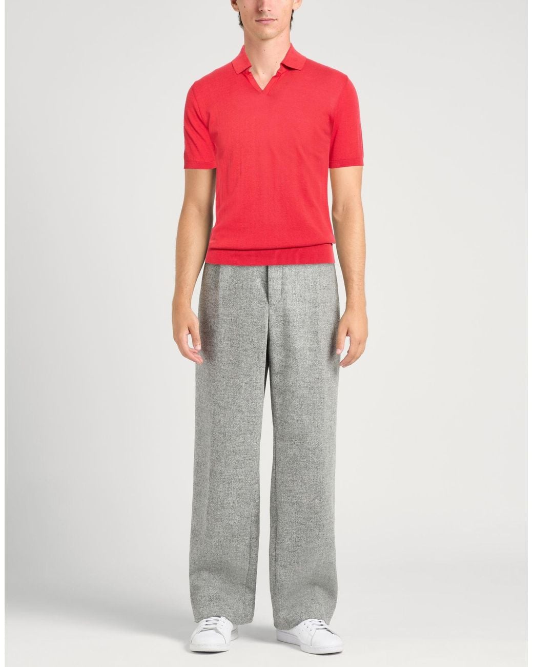 Alpha Studio Red Sweater Cotton for men