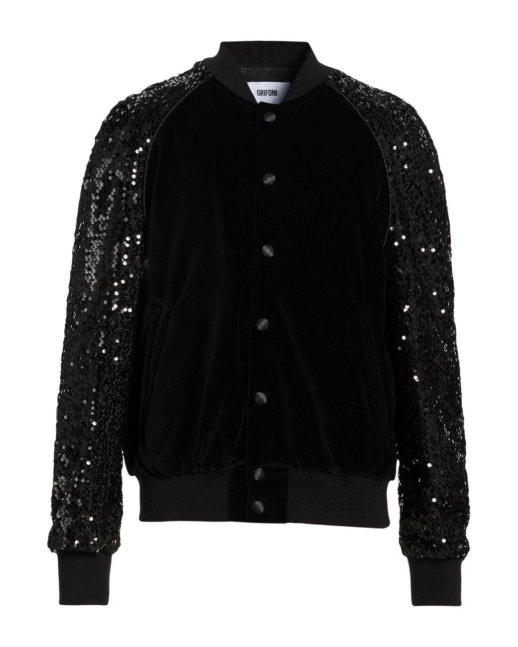 Grifoni Black Jacket Cotton, Elastane for men