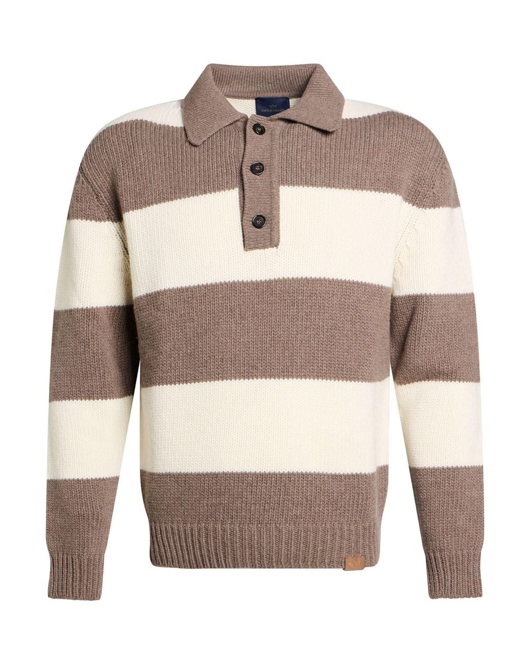 Paul & Shark Gray Taupe Sweater Wool, Nylon for men