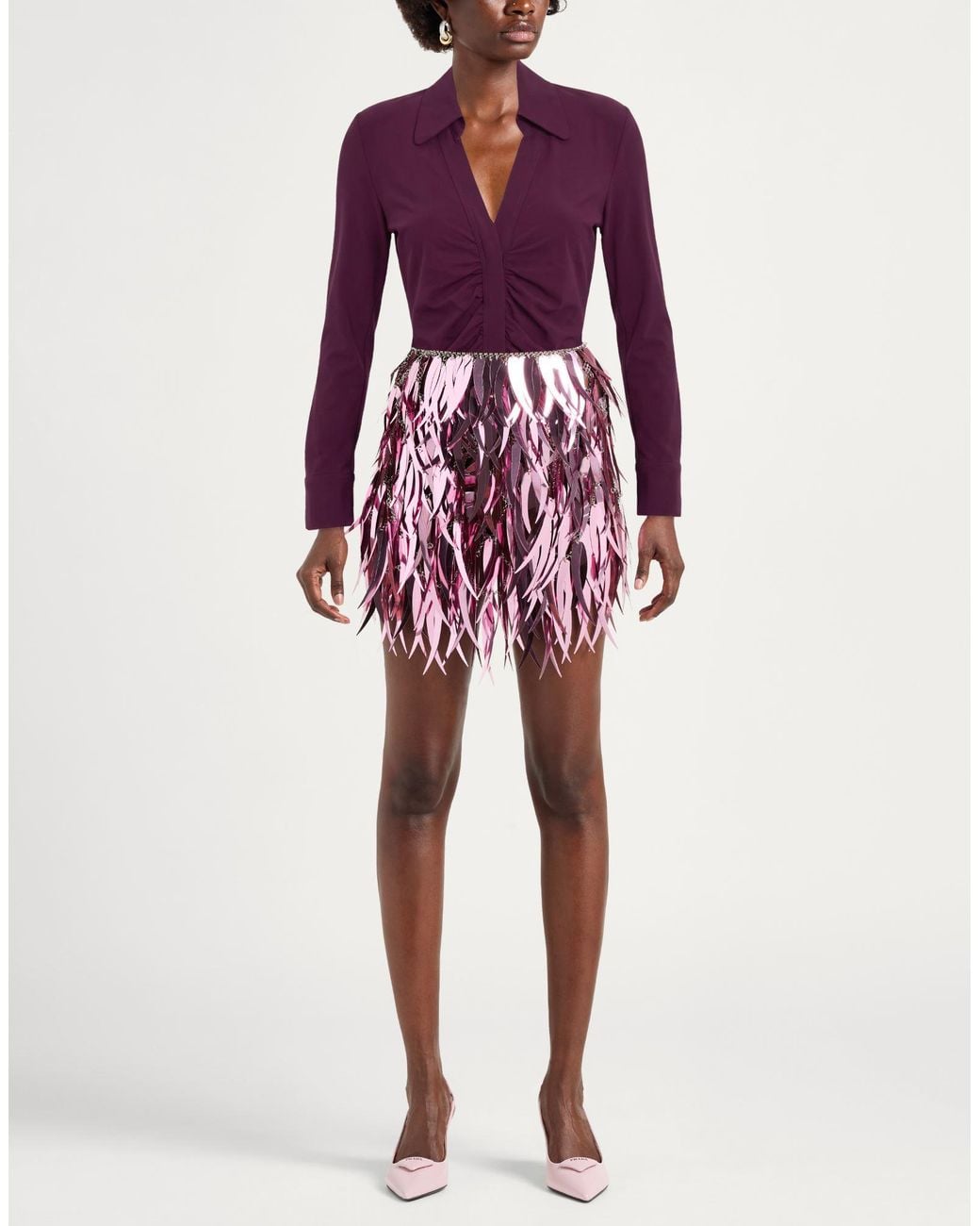 La Petite Robe Di Chiara Boni Purple Plum Top Polyamide, Elastane