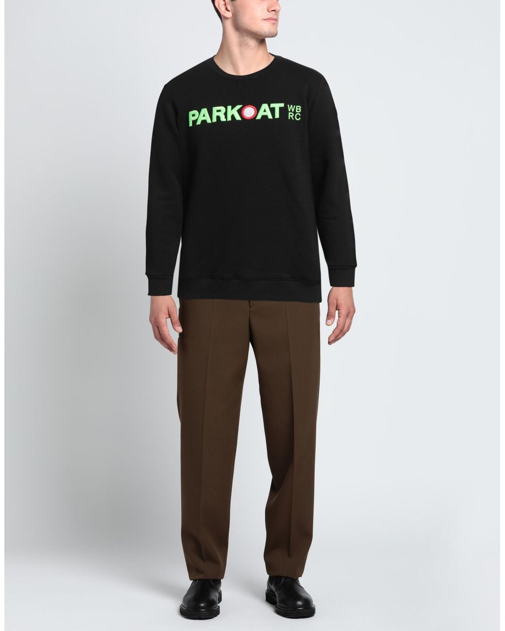 Parkoat Black Sweatshirt Cotton, Polyester for men