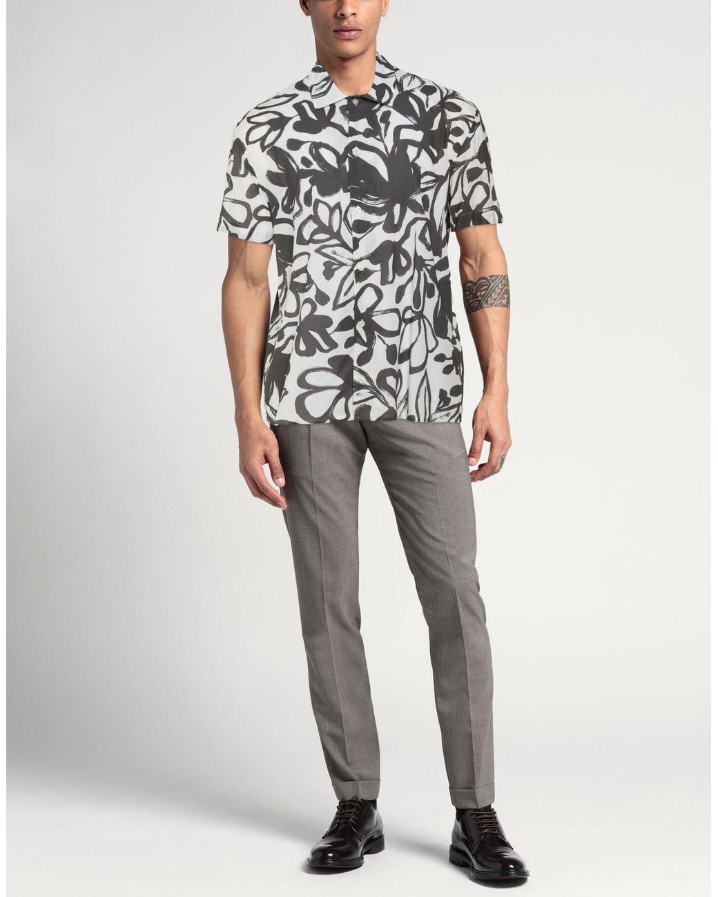 Baldessarini Gray Charcoal Shirt Cotton for men