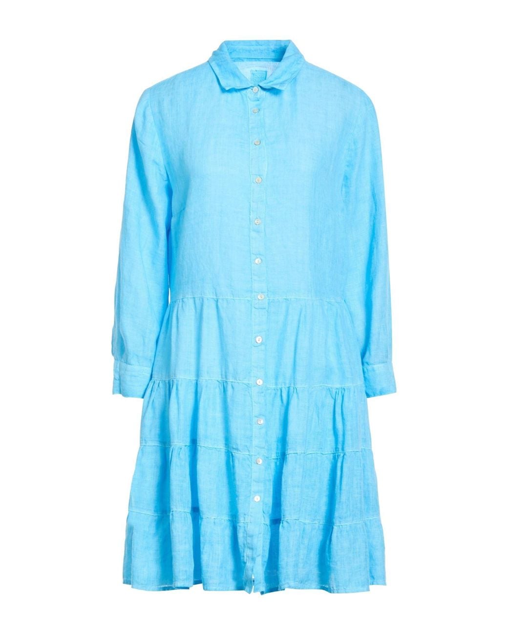 120% Lino Blue Mini Dress Linen