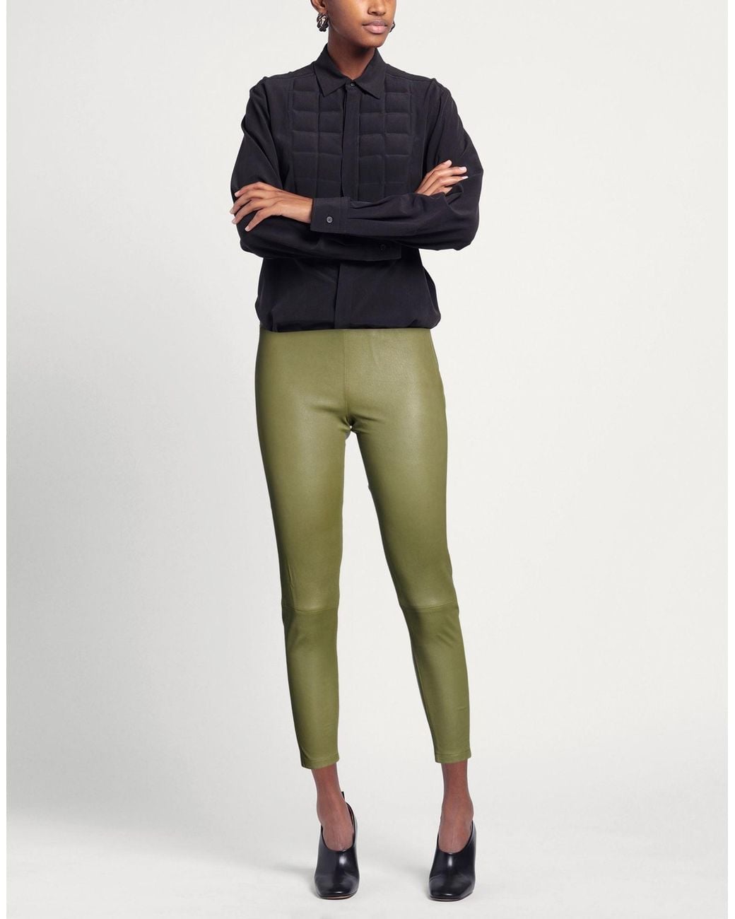 Arma Green Military Pants Lambskin