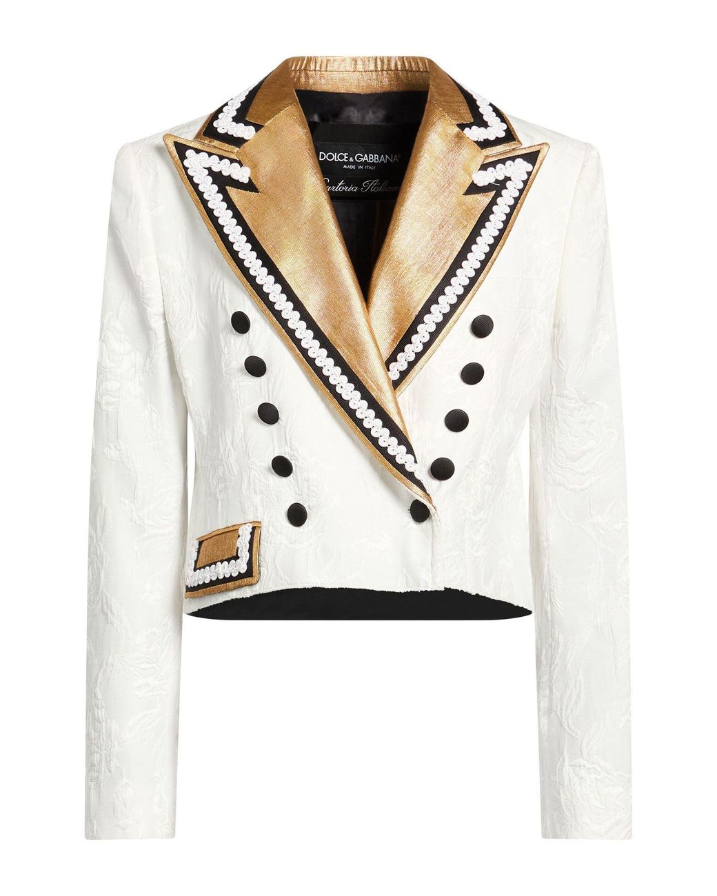 Dolce & Gabbana White Blazer Cotton, Silk, Synthetic Fibers, Polyester, Acetate