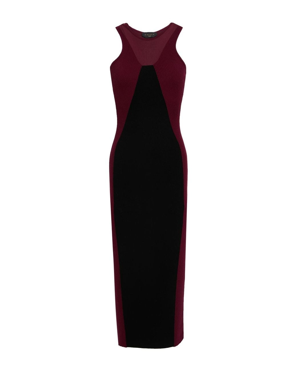Gaelle Paris Purple Noir Midi Dress Viscose, Polyester, Polyamide, Cotton