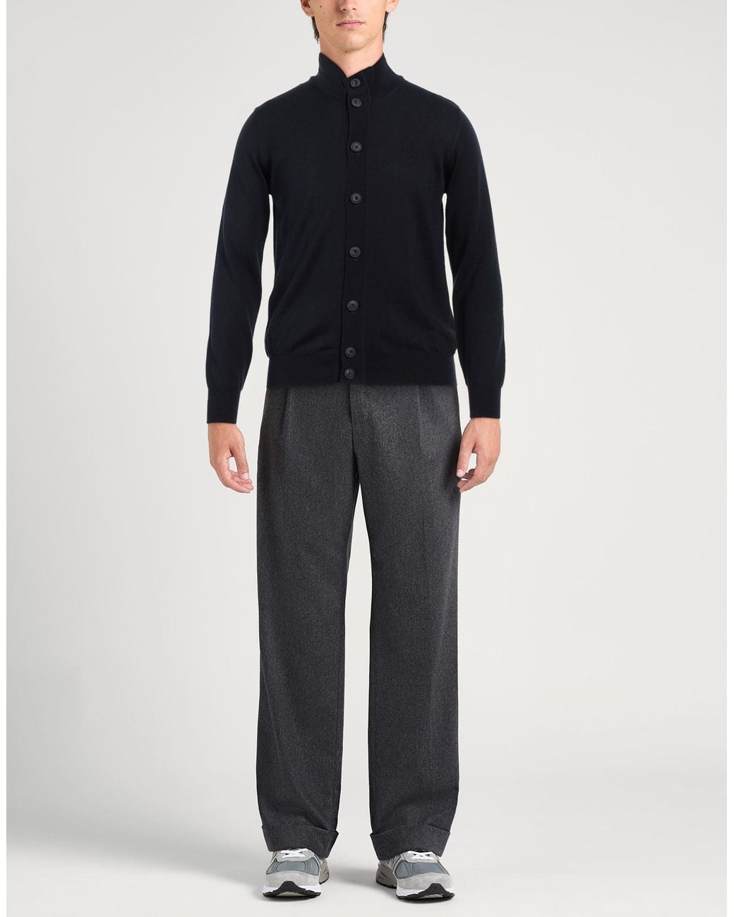 Alpha Studio Blue Cardigan Merino Wool for men