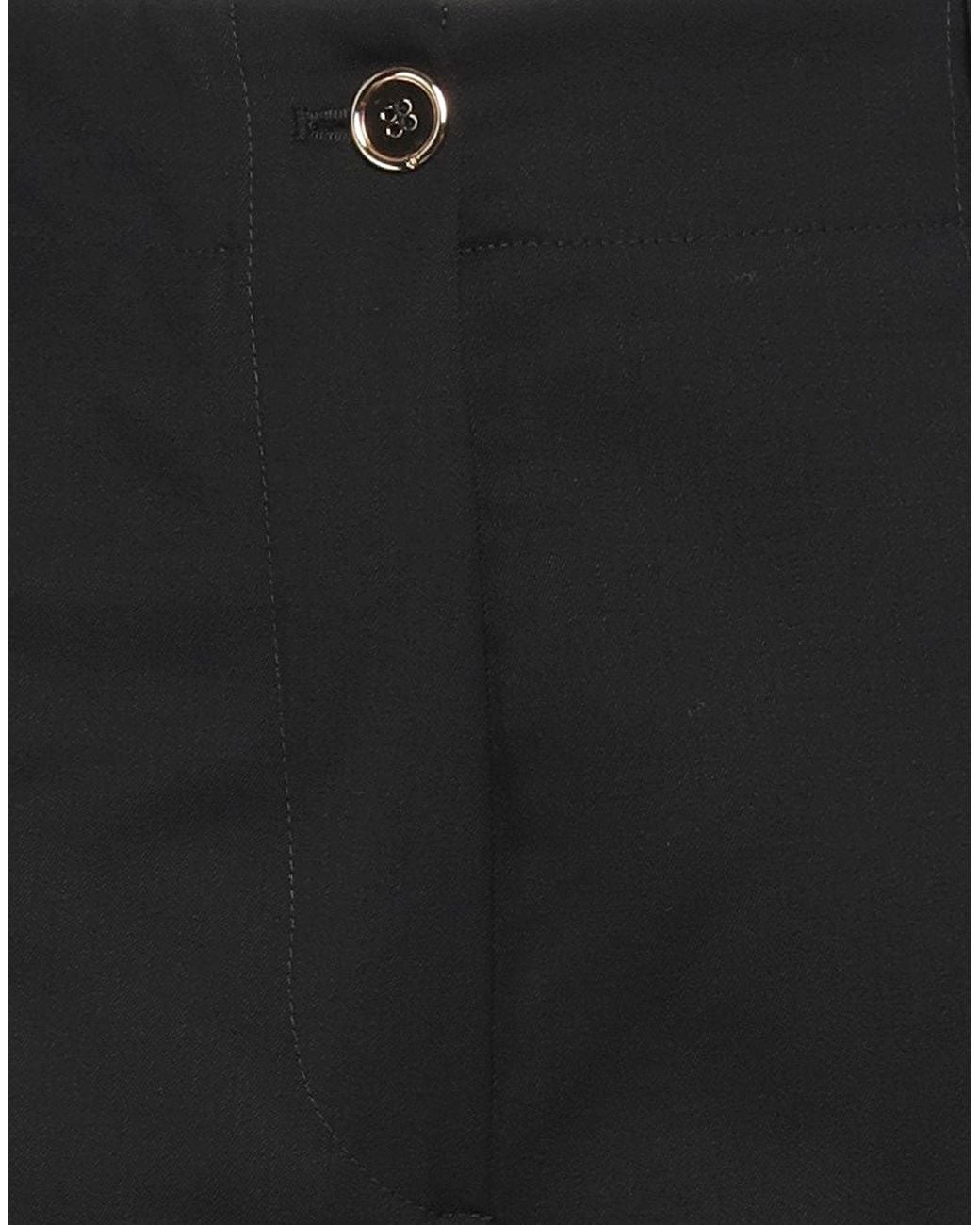 Patou Black Cool Wool Belted Shorts