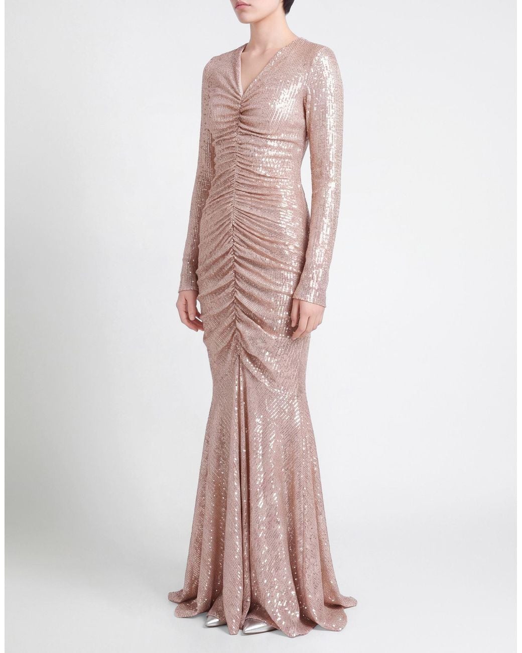 Norma Kamali Pink Maxi Dress Polyester, Elastane