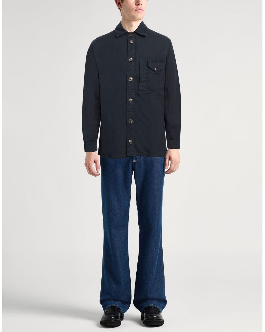 Camicia di Brunello Cucinelli in Blue da Uomo
