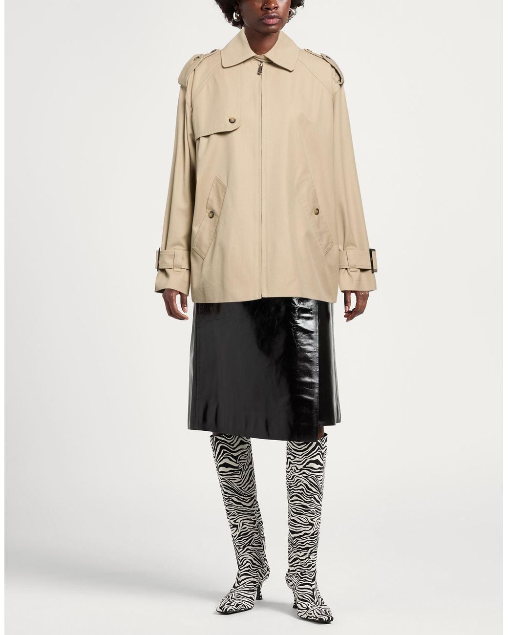 Barbara Bui Natural Sand Jacket Cotton, Wool