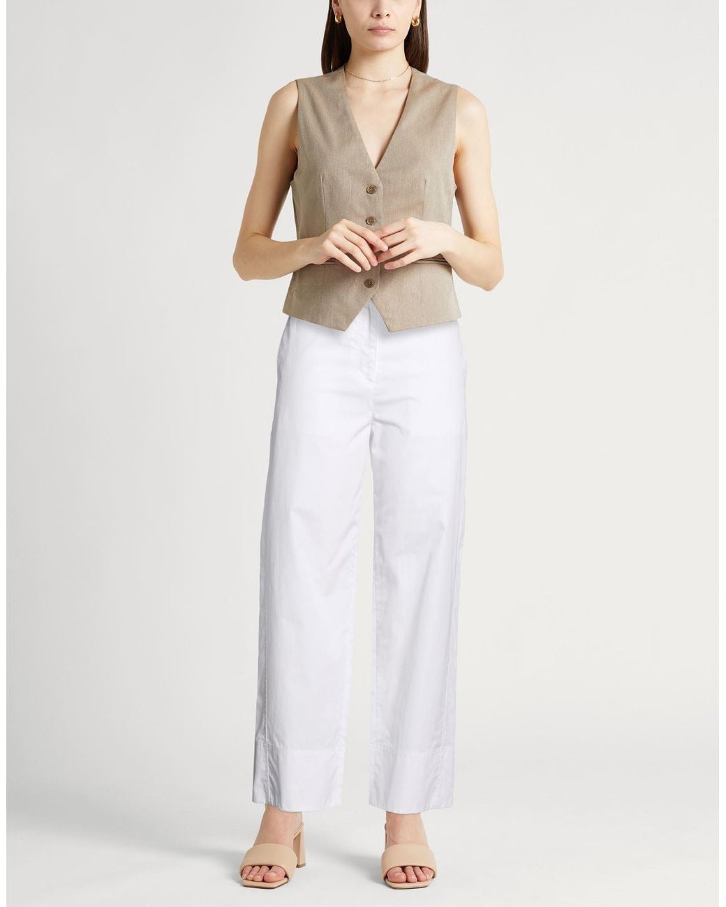 Totême  White Pants Organic Cotton