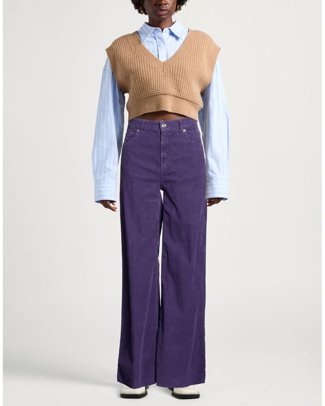 Department 5 Purple Pants Cotton, Elastane
