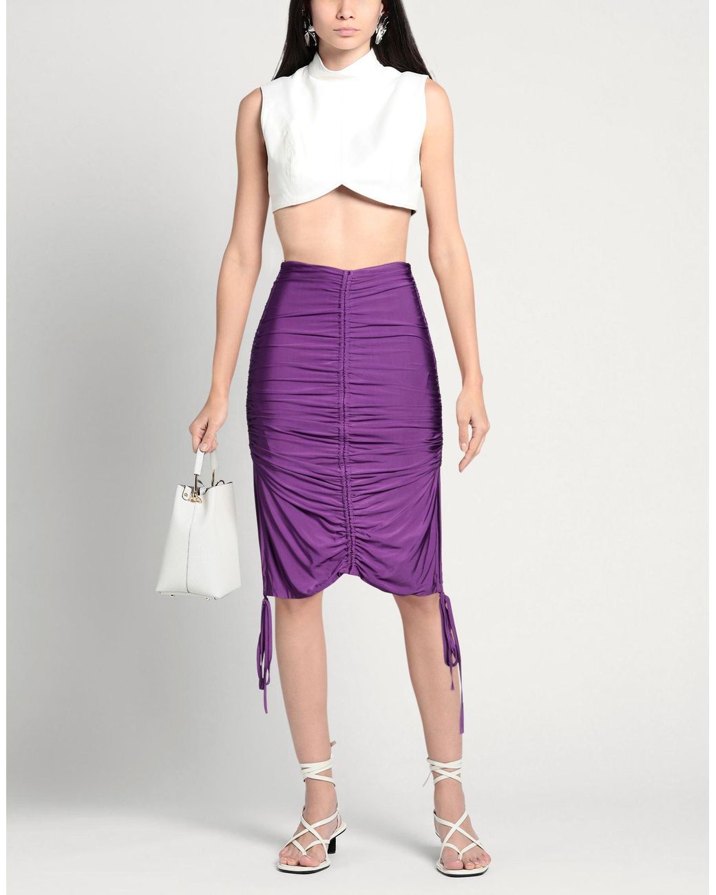 W Les Femmes By Babylon Purple Midi Skirt