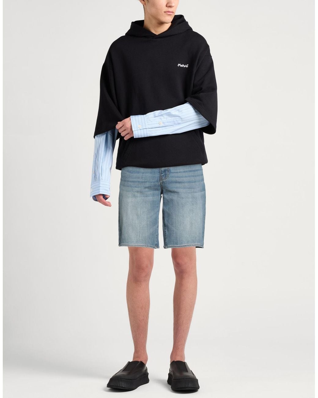 ARMANI EXCHANGE Blue Denim Shorts for men