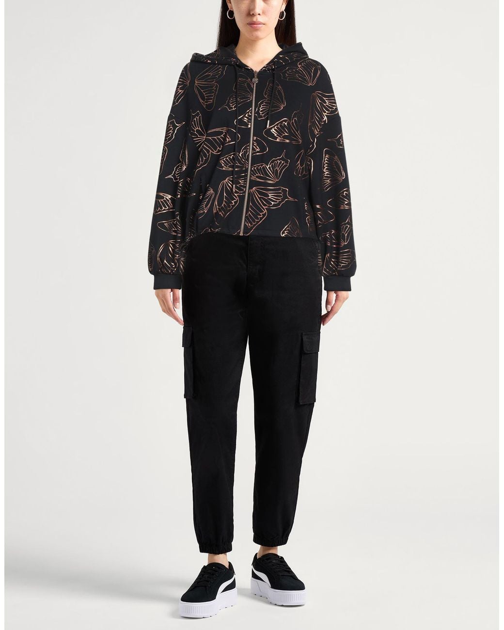 EA7 Black Sweatshirt Polyester, Modal, Elastane