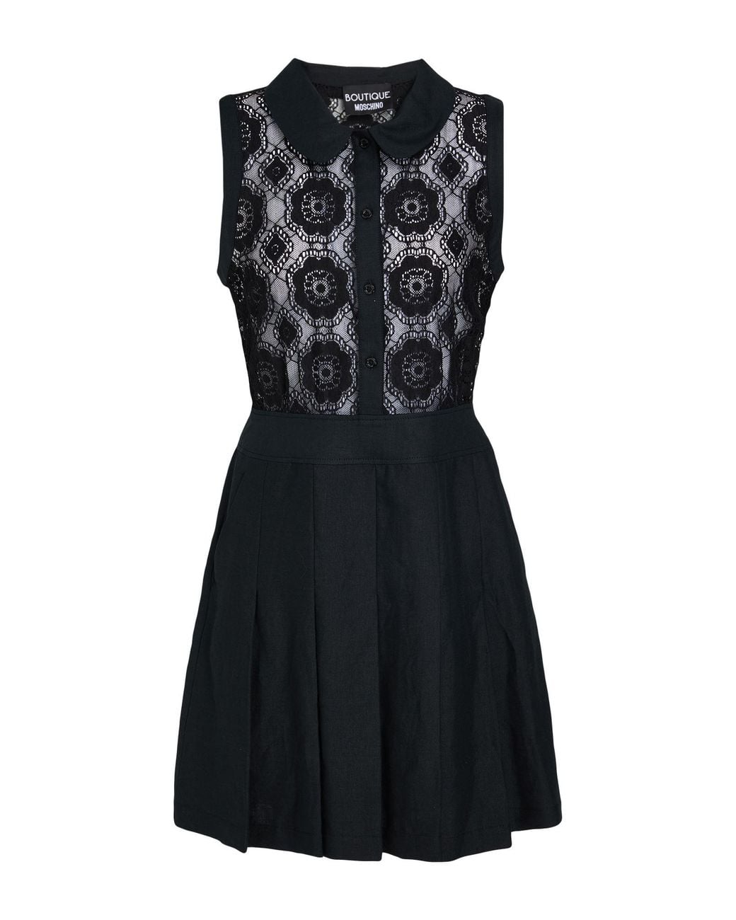 Boutique Moschino Black Mini Dress Cotton, Polyamide, Linen