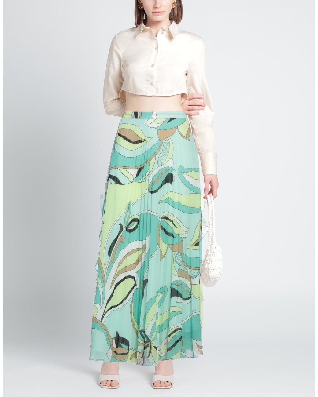 Pinko Green Maxi Skirt