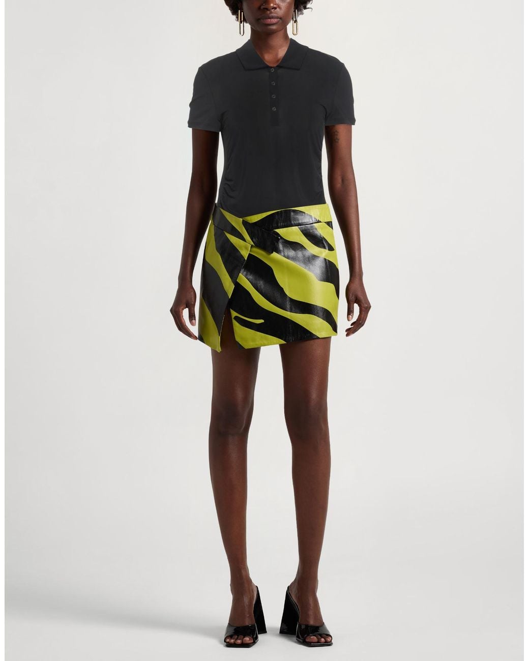 Pinko Black Polo Shirt Viscose, Elastane