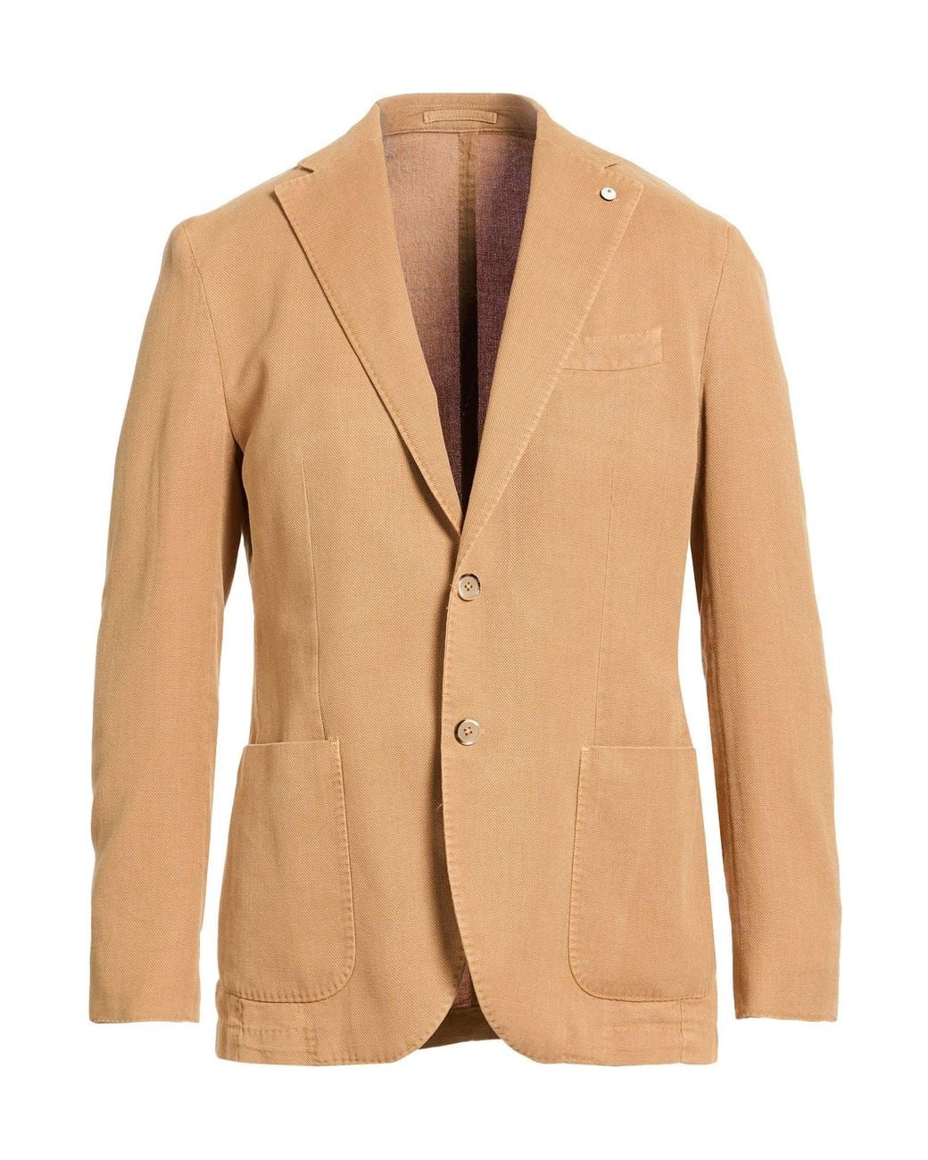 L.b.m. 1911 Natural Camel Blazer Cotton, Ramie for men