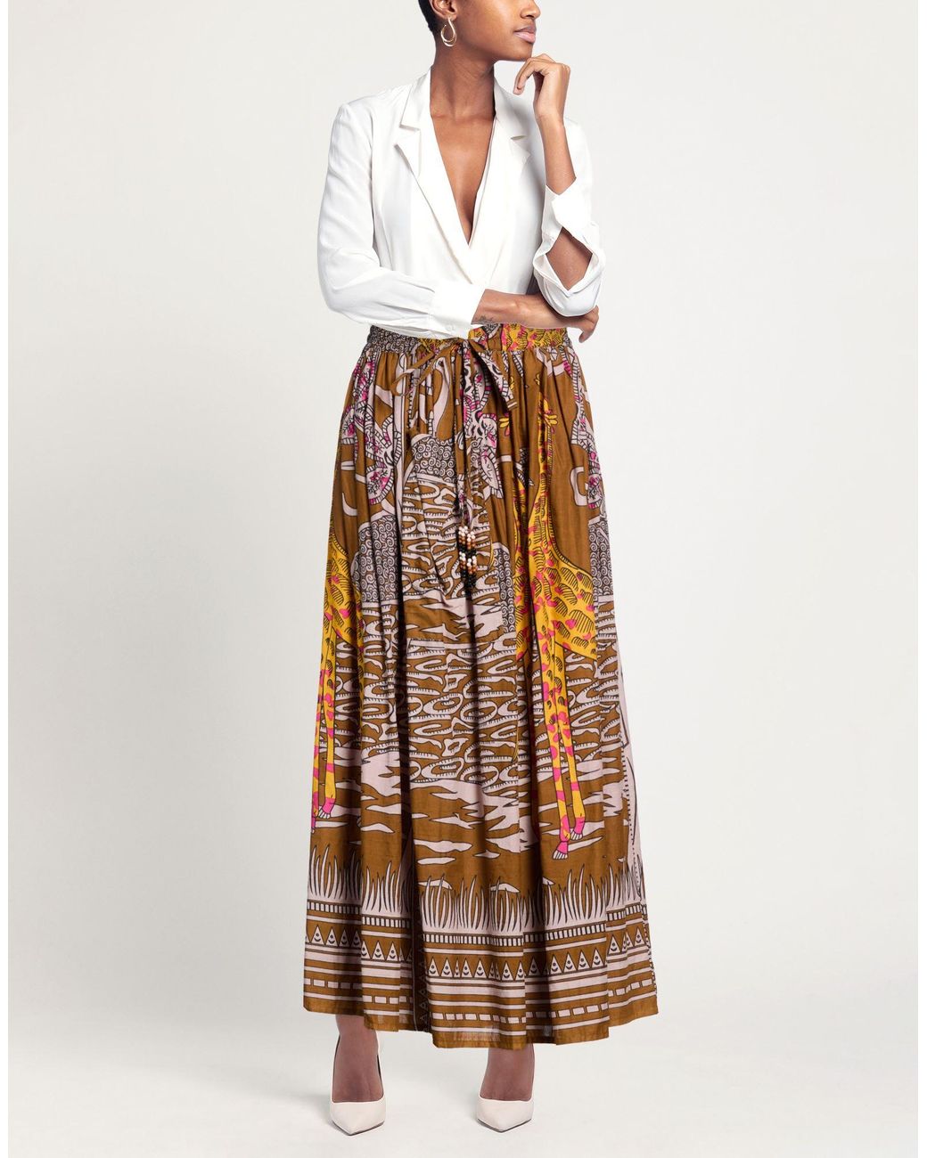 CONNOR & BLAKE Brown Maxi Skirt Cotton