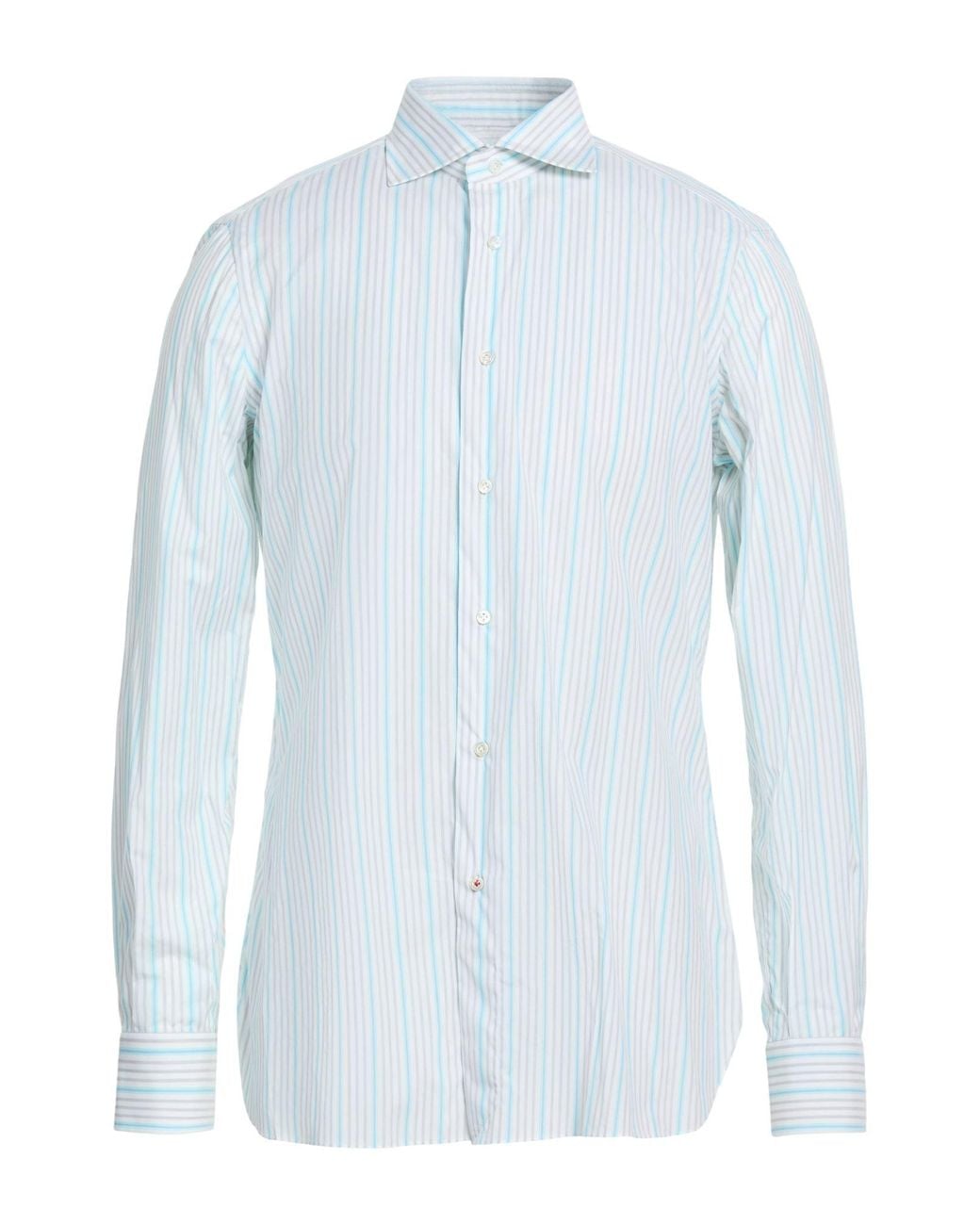 Isaia Blue Shirt Cotton for men