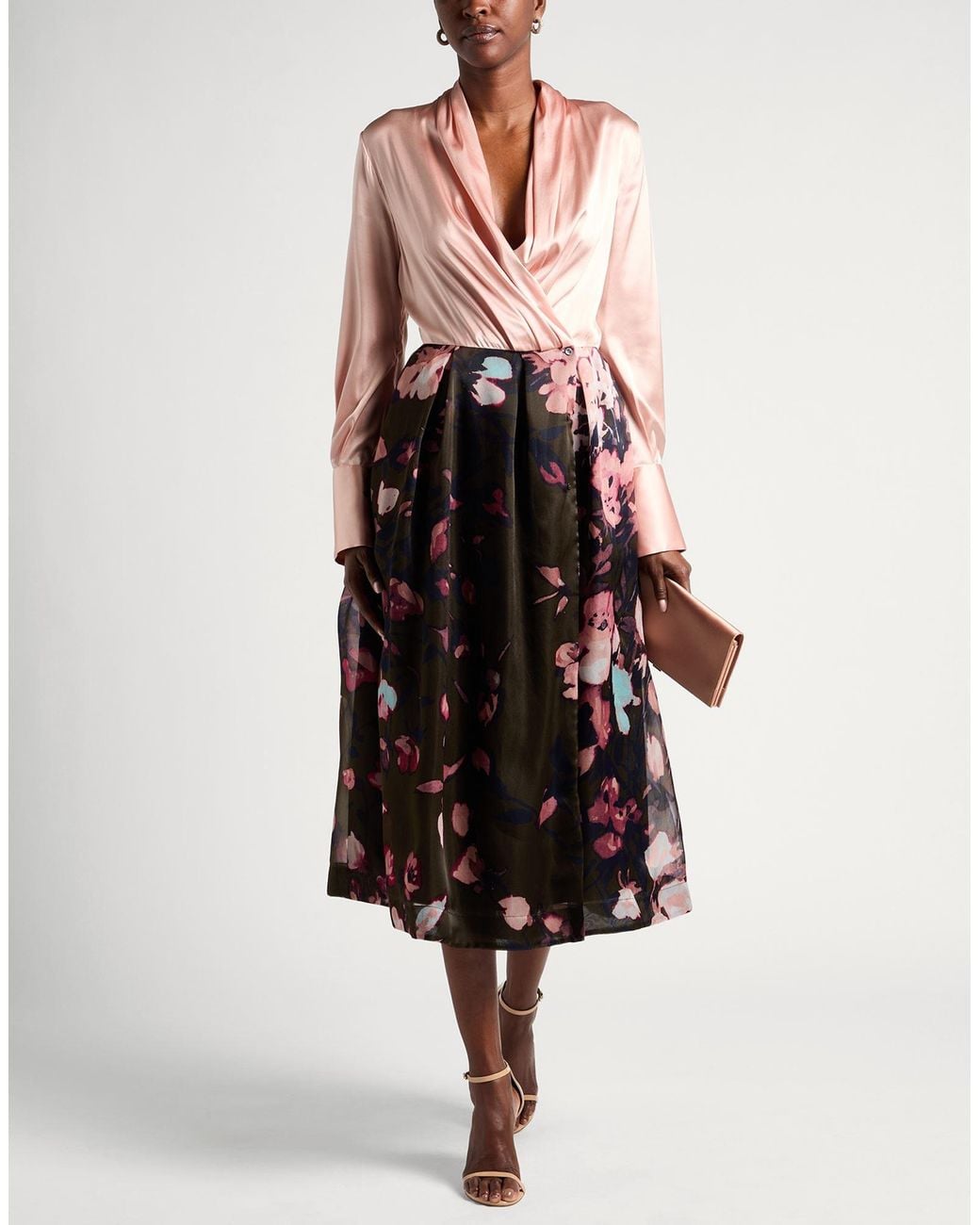 Sara Roka White Midi Dress Silk