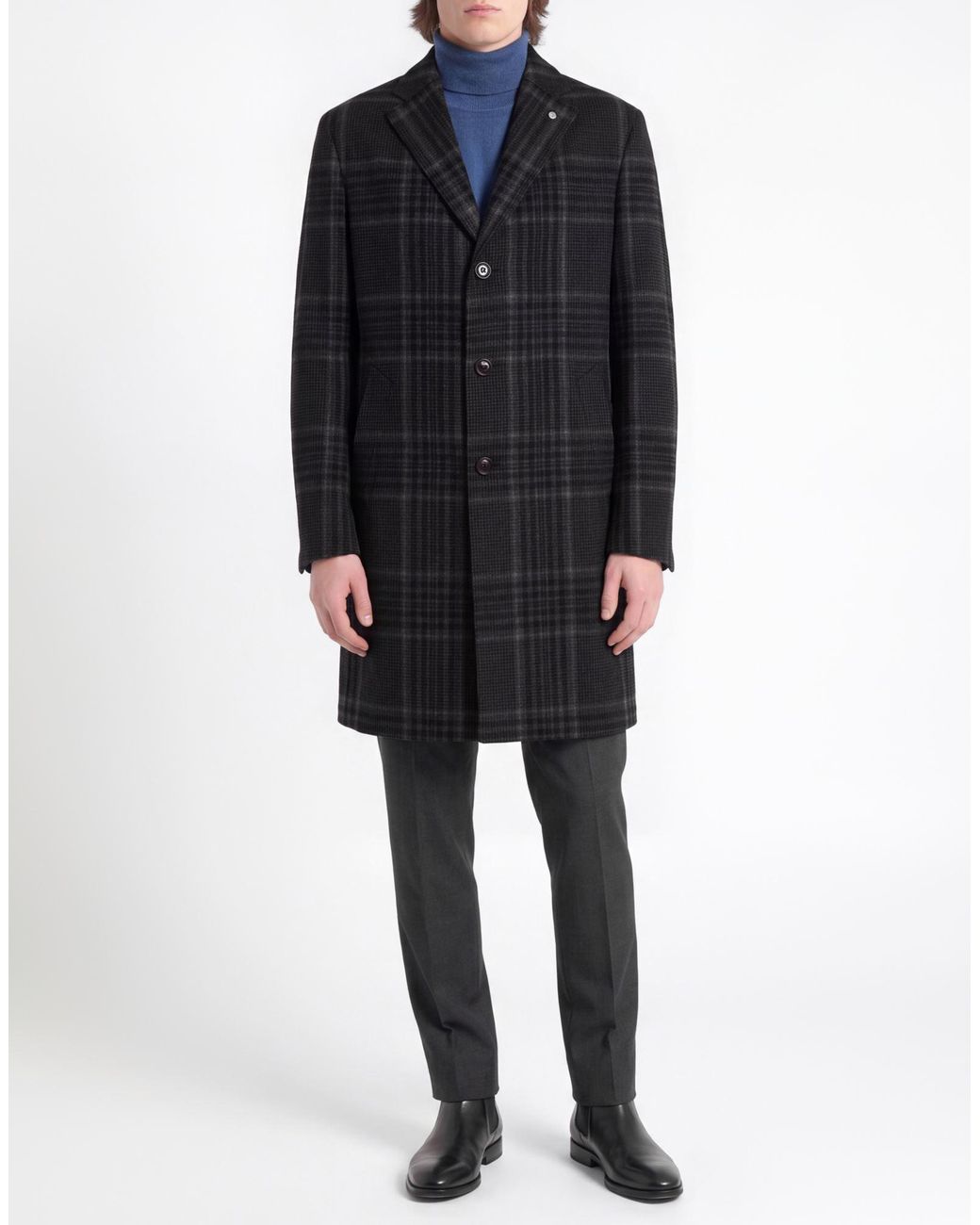 L.b.m. 1911 Black Coat Virgin Wool for men