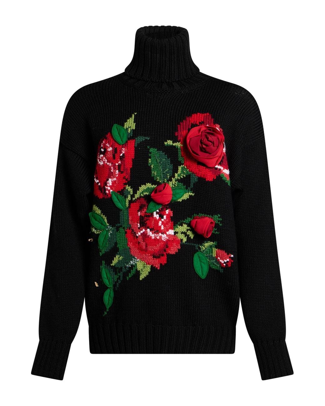 Dolce & Gabbana Black Turtleneck Virgin Wool, Cashmere