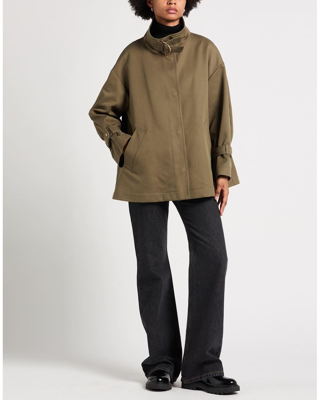 Moorer Green Coat Polyester, Cotton, Silk