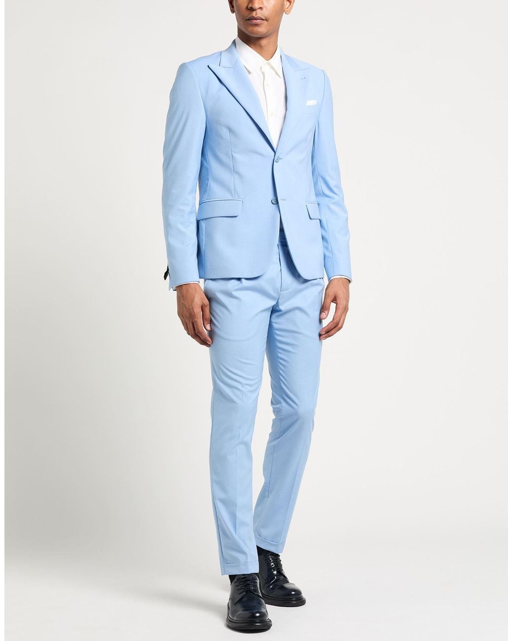 Daniele Alessandrini Blue Suit Polyester, Viscose, Elastane for men