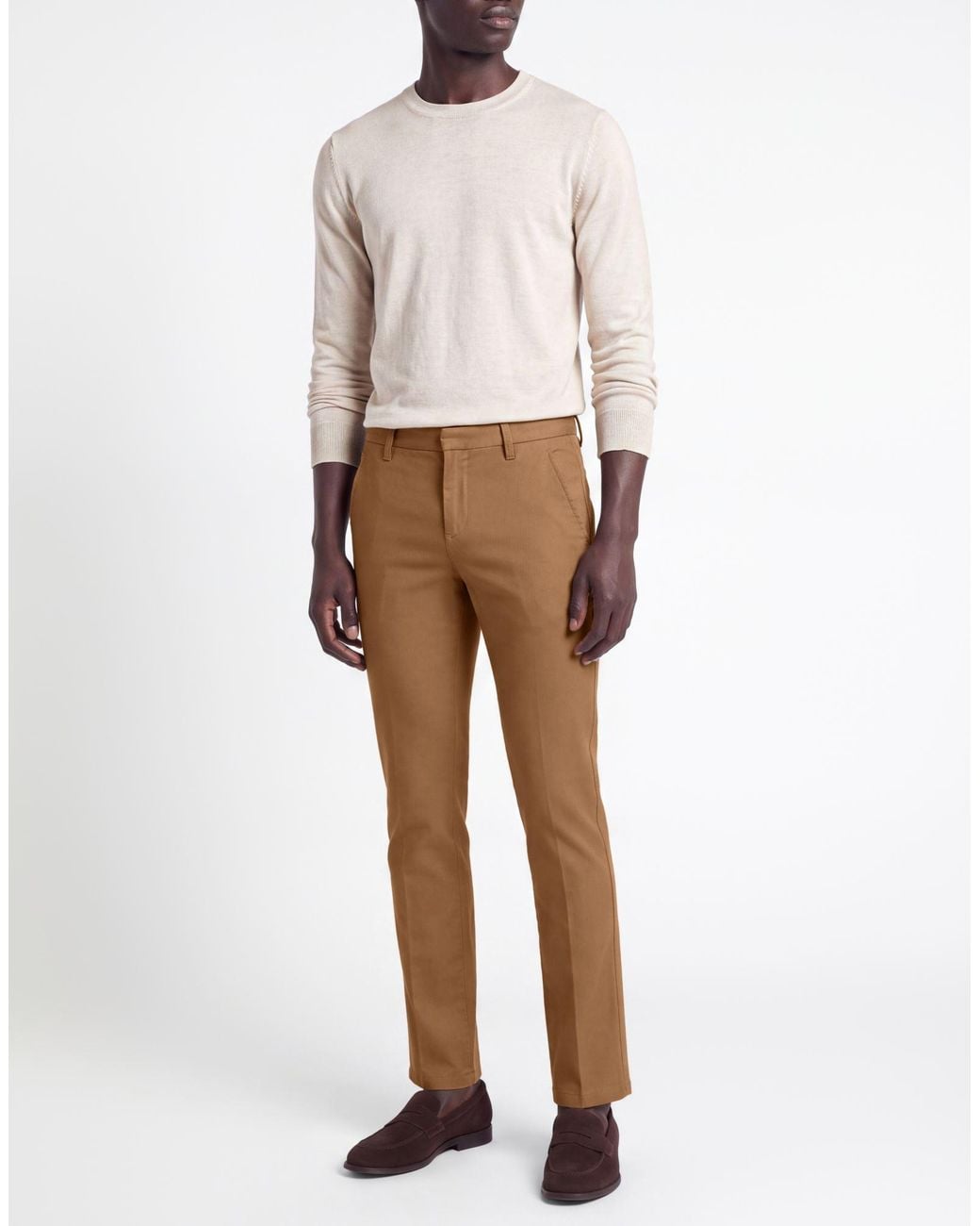 Dondup Natural Camel Pants Cotton, Elastane for men