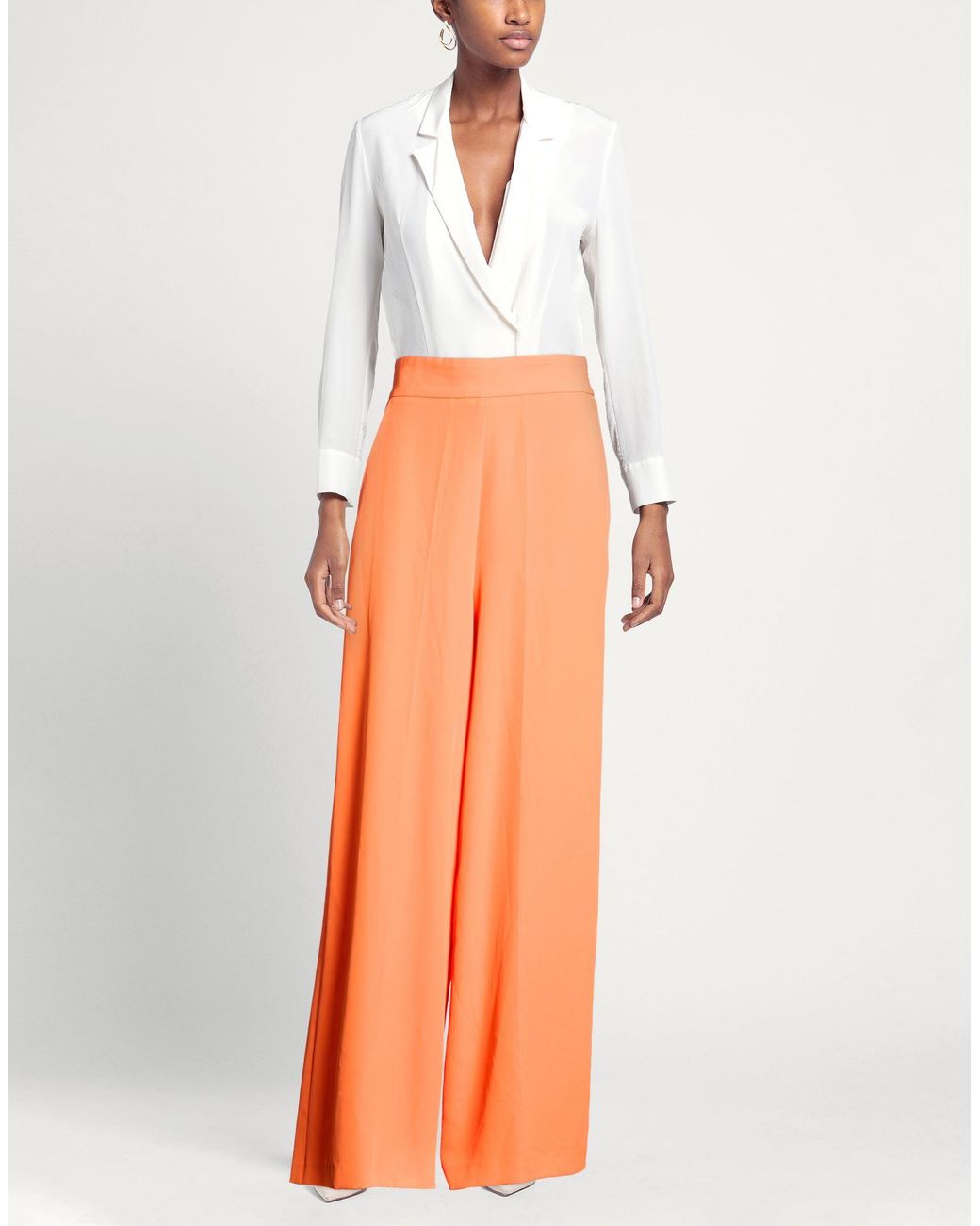 SILENCE LIMITED Orange Pants Polyester, Elastane
