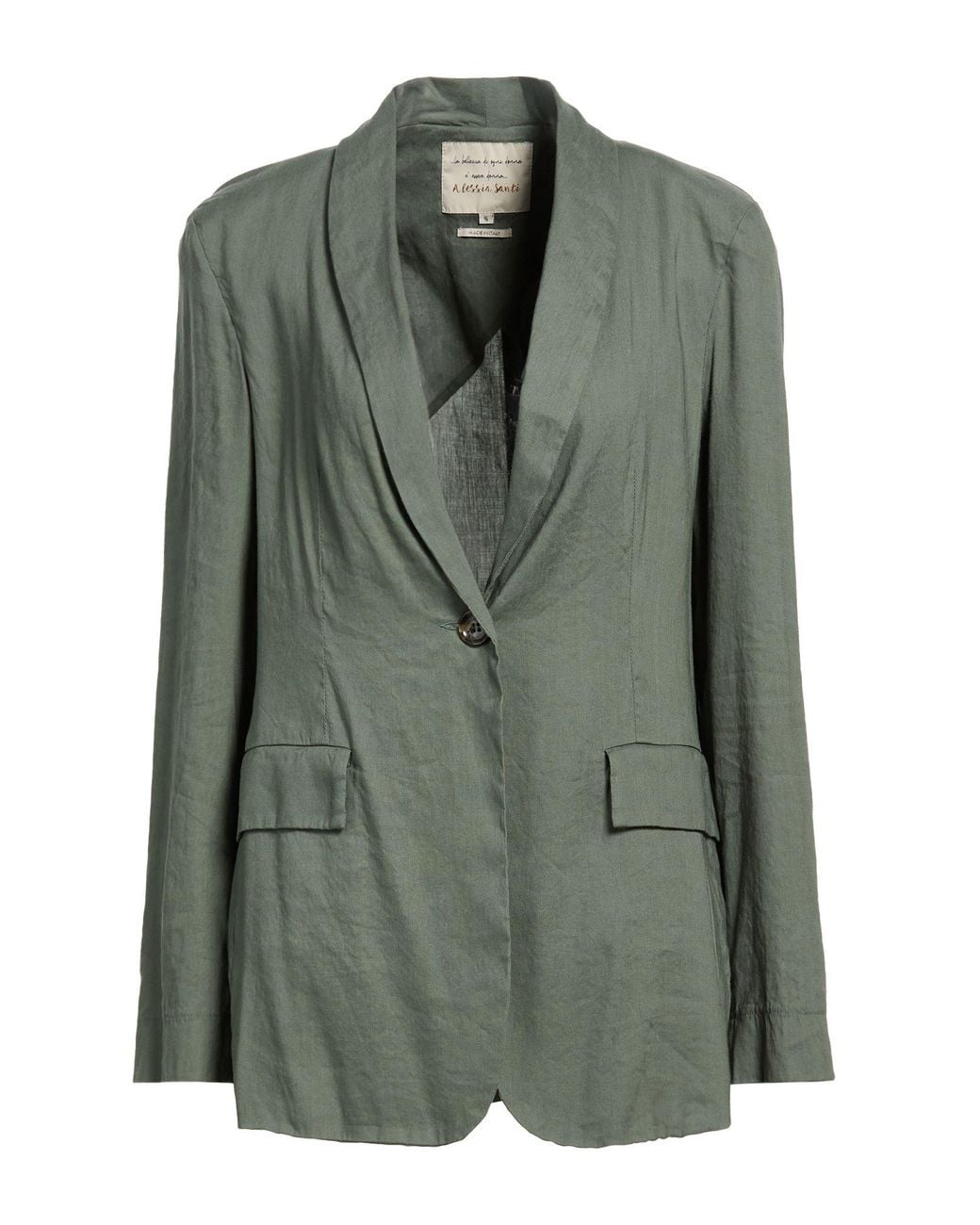 ALESSIA SANTI Green Military Blazer Linen, Viscose, Elastane