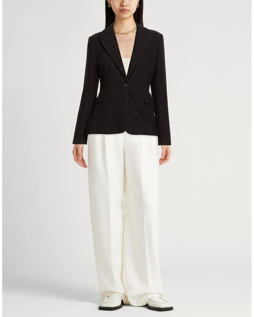 Liu Jo Black Jacket Cotton, Polyamide, Elastane