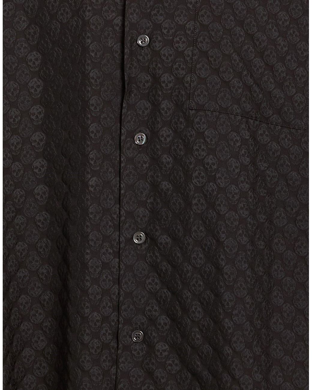 McQueen Black Shirt Viscose, Polyester for men