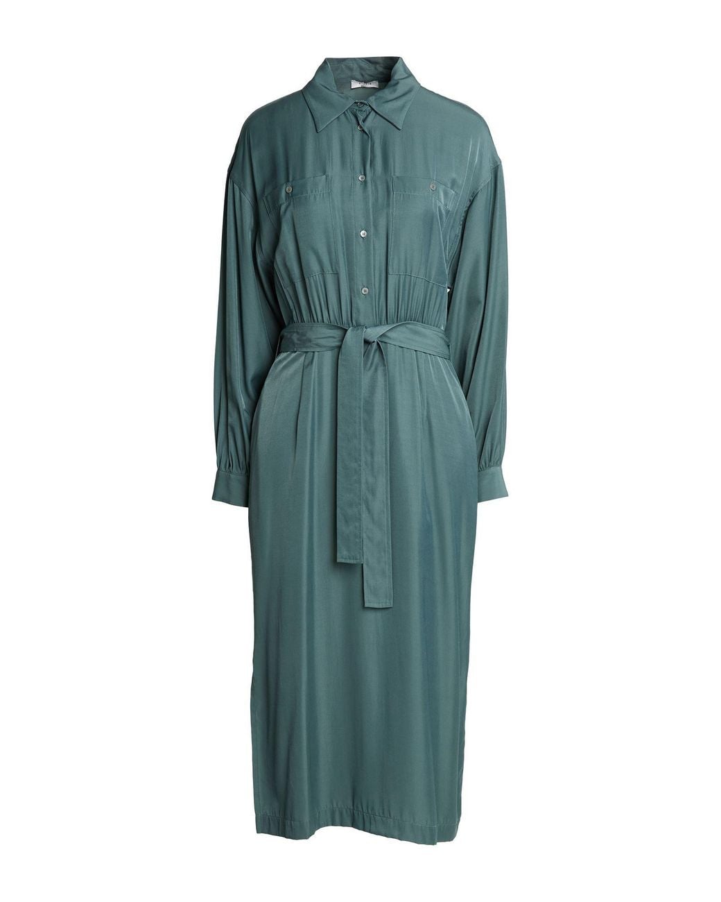 Peserico Green Midi Dress Viscose, Polyester