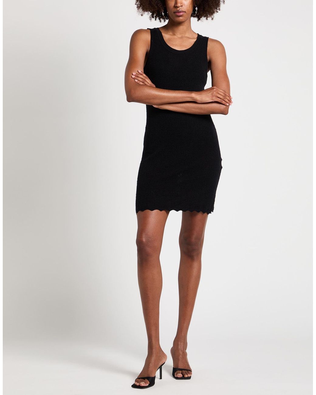 Dixie Black Mini Dress Viscose, Polybutylene, Nylon, Polyester