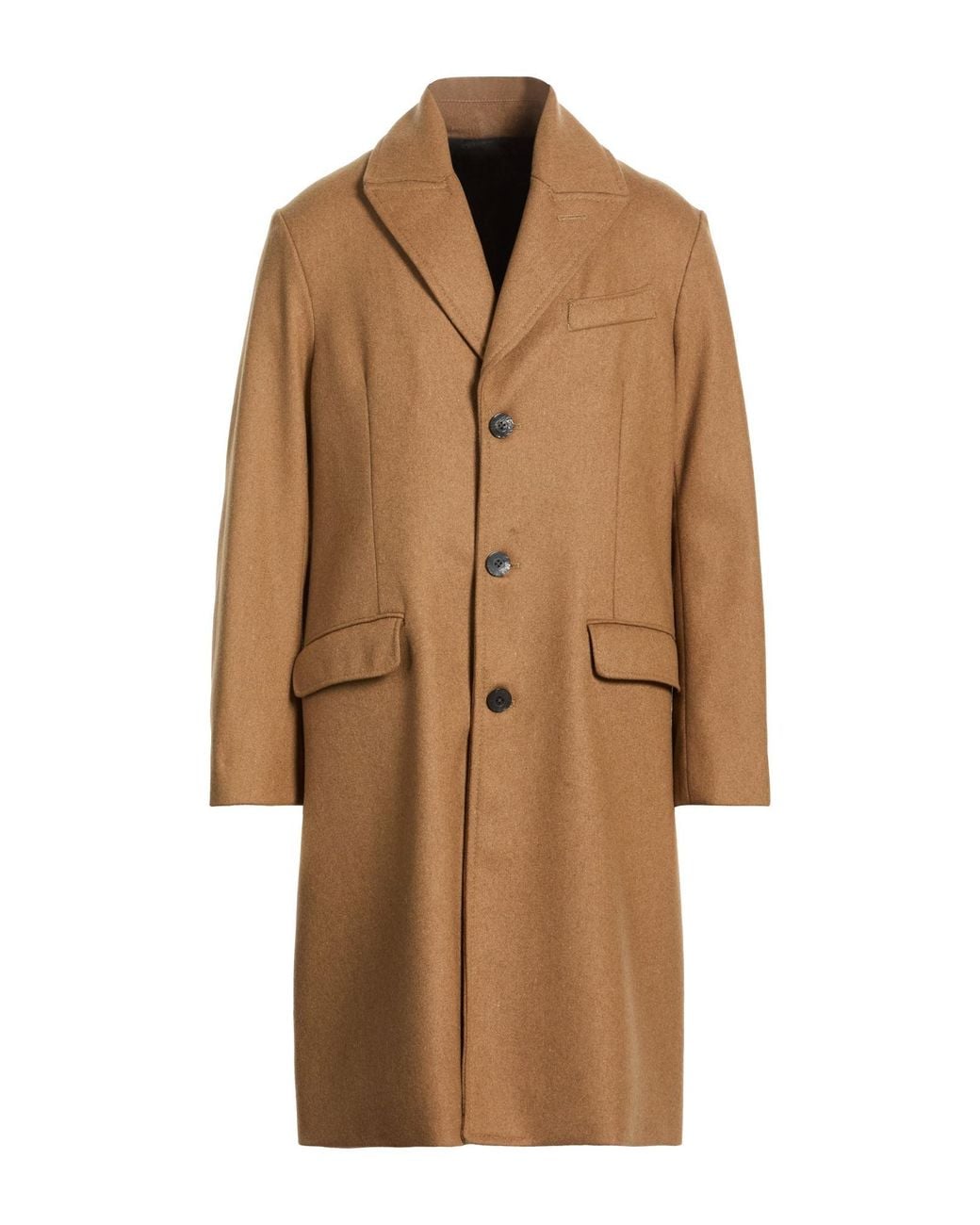 Messagerie Brown Camel Coat Virgin Wool, Polyamide, Wool for men