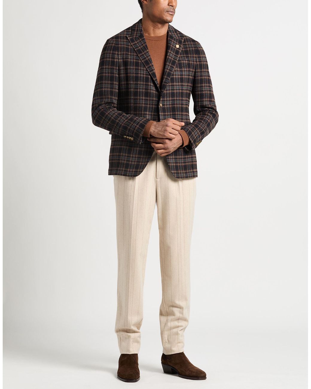 Lardini Black Blazer Wool, Cotton, Elastane for men