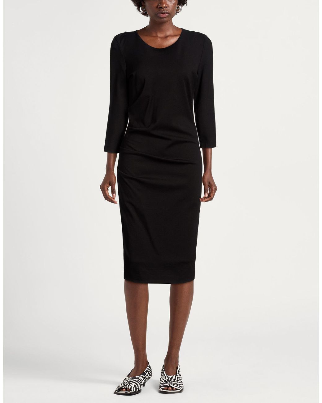 Diana Gallesi Black Midi Dress Viscose, Polyamide, Elastane