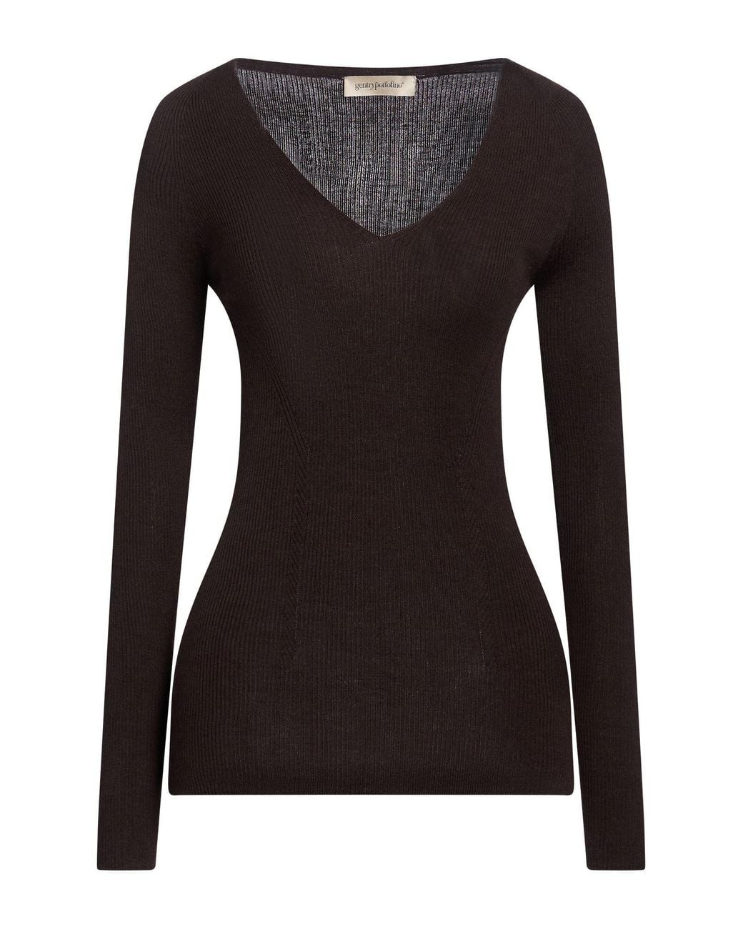 Gentry Portofino Black Dark Sweater Virgin Wool, Silk