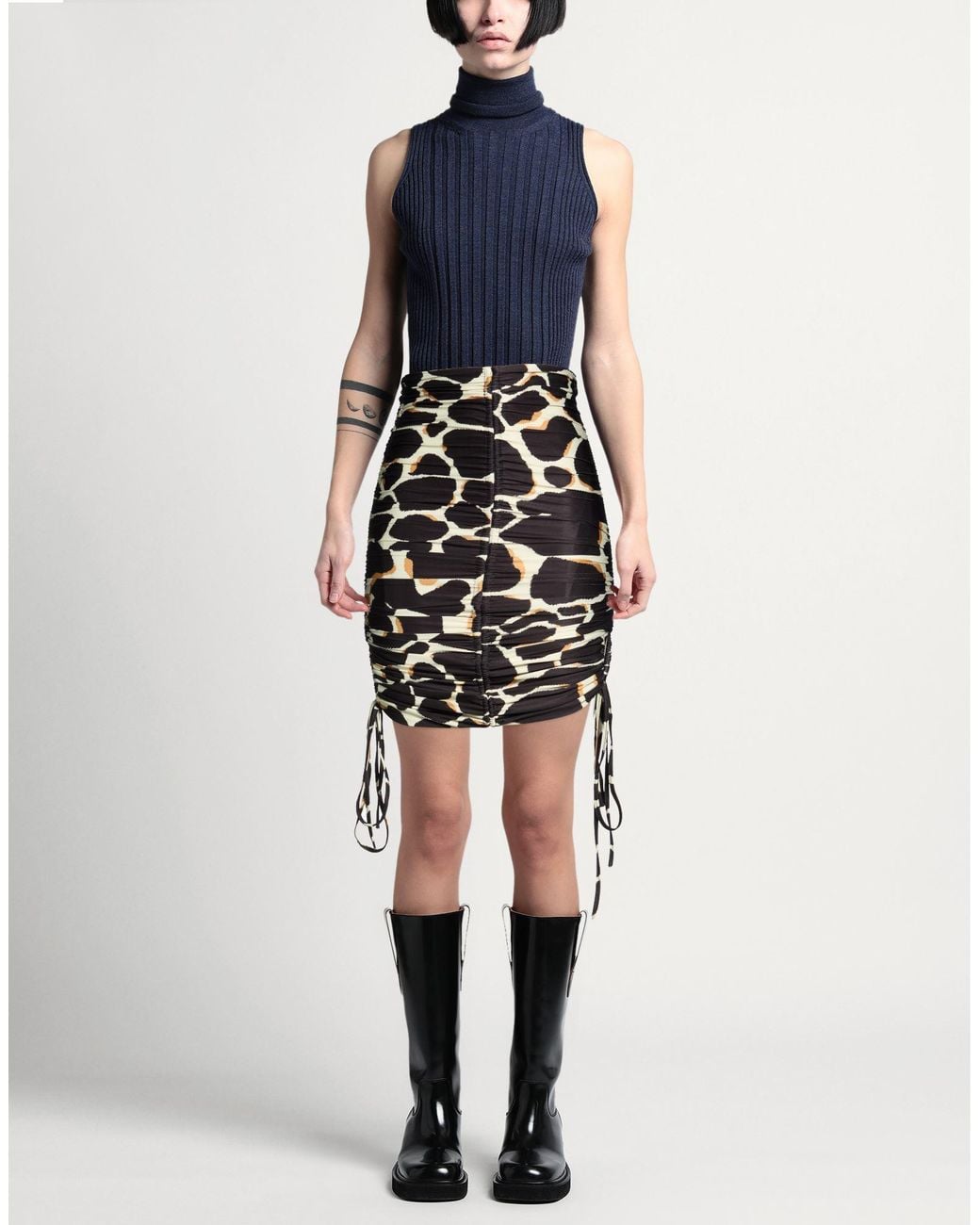 W Les Femmes By Babylon Black Mini Skirt Polyamide, Elastane