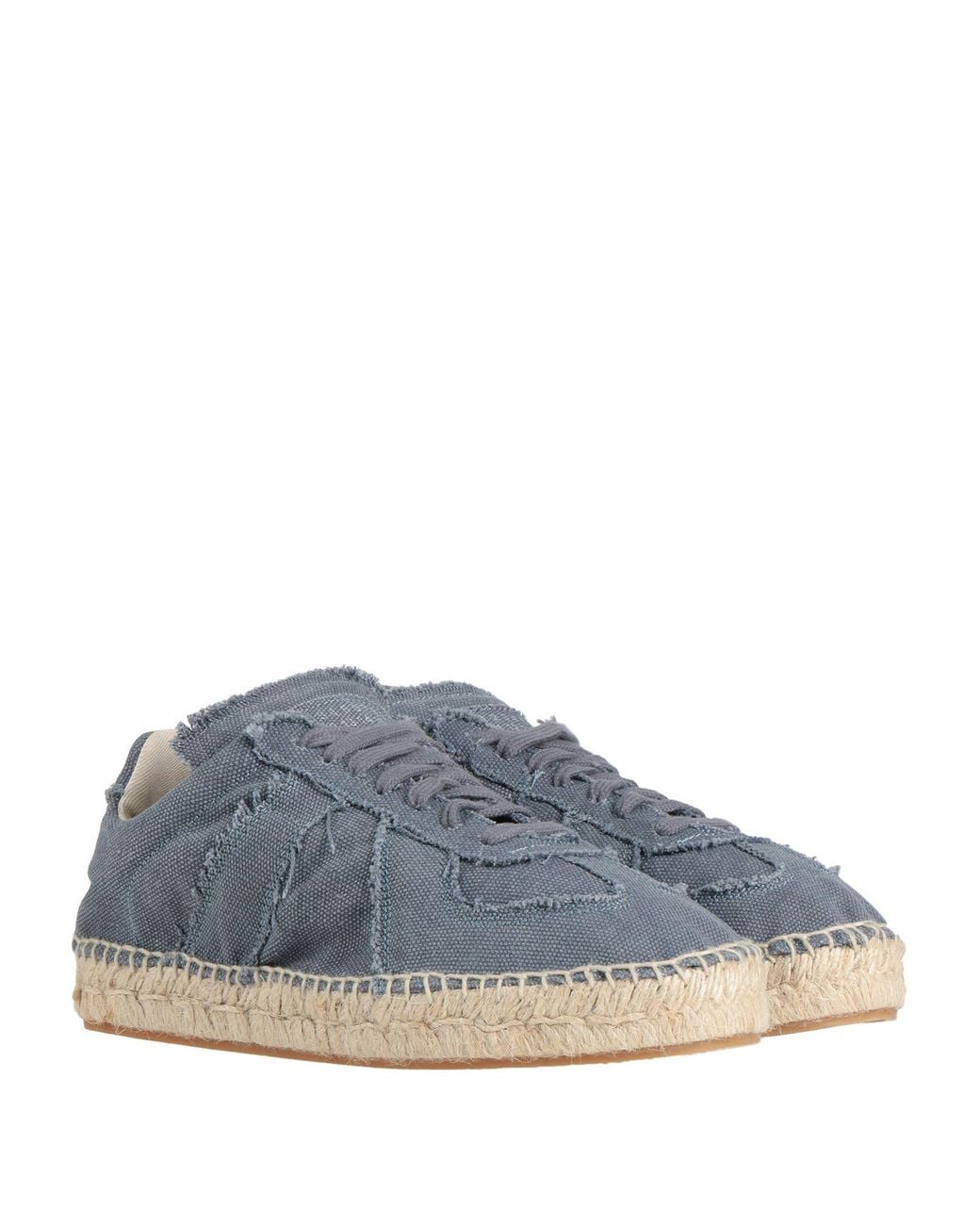 Maison Margiela Blue Minimalist Canvas Straw Shoes