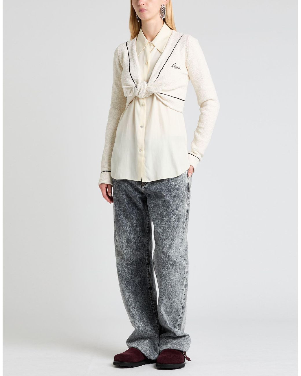 Alanui White Wickelpullover