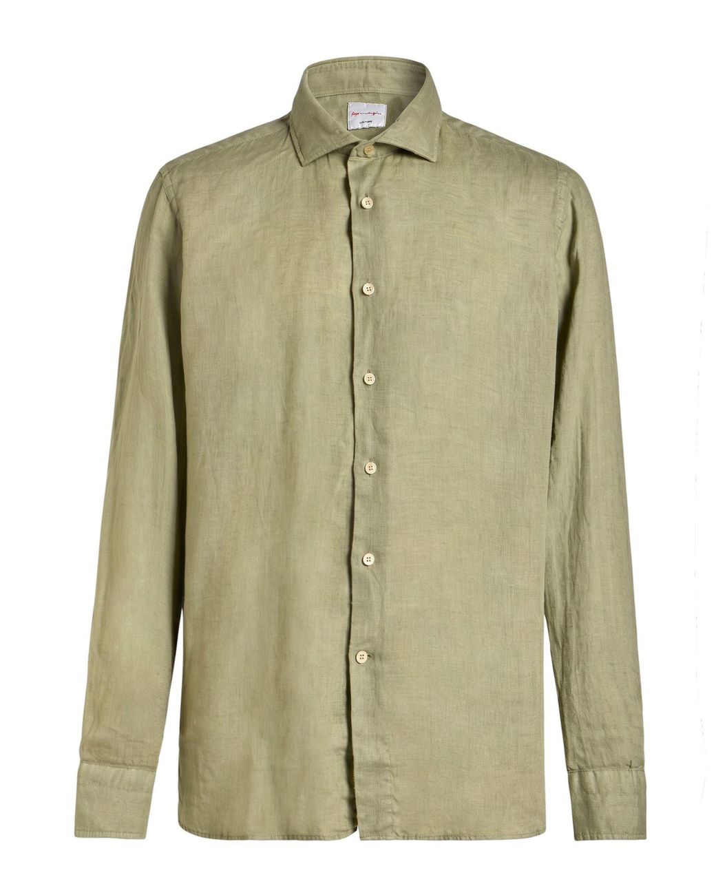 Rosso Malaspino Green Military Shirt Linen for men